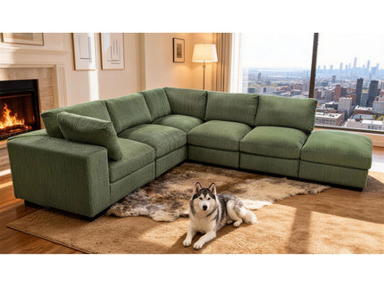 Reversible Modular Sectional Sofa With Custom Configuration