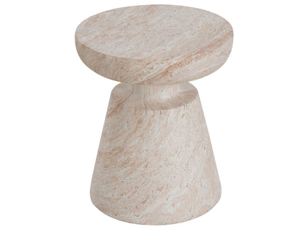 Outdoor / Indoor Lightweight Concrete Side Table, Travertine - Beige
