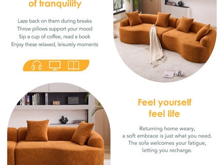 4 Seater Sofa With Fabric, 30D, 60 Hardness Full Sponge, 4 Pillow For Living Room, Home Furniture Sleeper Sectional Sofa For Apartment