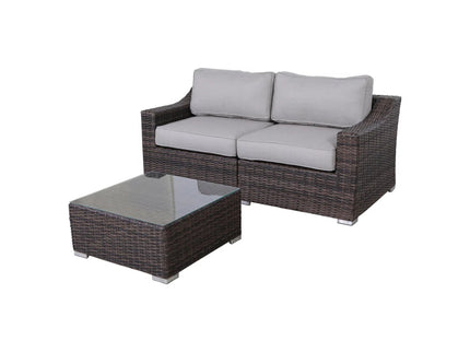 Outdoor Wicker Conversation Set With Cushions, All Weather