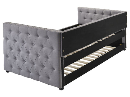 Cross - Upholstered Twin Daybed With Trundle - Gray
