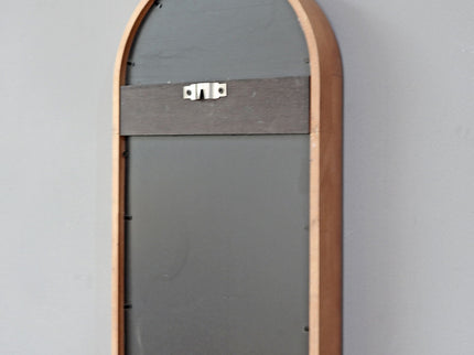 Decorative Rubber Frame Mirror With Elongated Oval Frame - Brown
