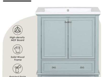 Modern Bathroom Vanity With Sink Combo, Doors And Drawer