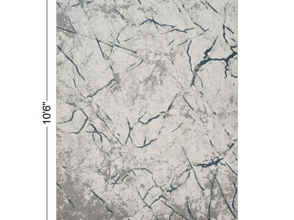 Geometrix - 7'10" X 10'6" Area Rug, Geometric 3D Effect - Ivory / Gray