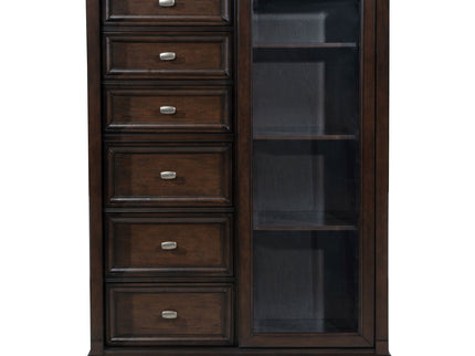 Berwick - 6 Drawer Chest With Door - Dark Oak