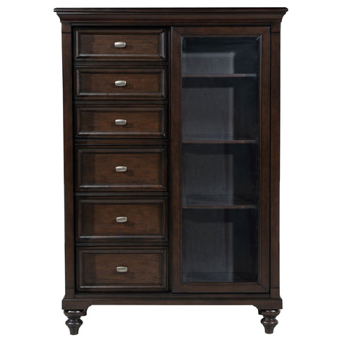 Berwick - 6 Drawer Chest With Door - Dark Oak