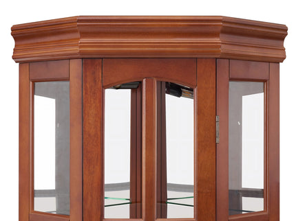 Corner Curio Cabinet With 5 Shelves And Lighting System (E26 Light Bulb Not Included)