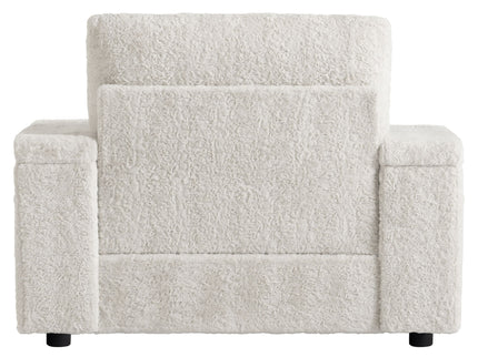 Oversized Chaise Lounge Indoor Rabbit Fur Sofa Bed With Storage Ottoman And Armrests Cup Holders With Deep Seat