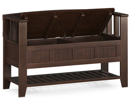 Acadian - Entryway Storage Bench With Shelf - Brown