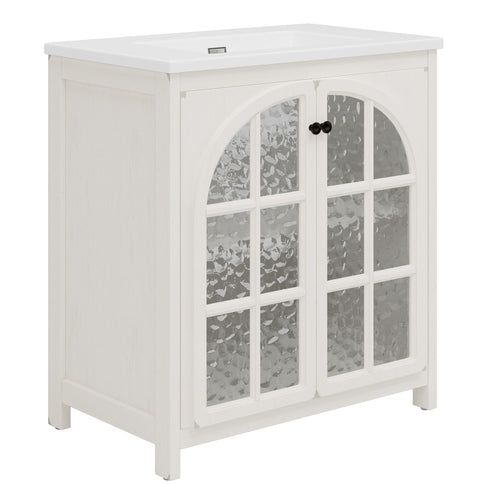 Vintage Farmhouse Bathroom Vanity With Ceramic Sink