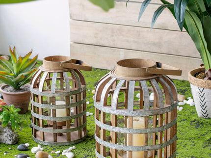 Decorative Lantern With Handle, Wooden Lantern For Indoor Outdoor, Home Garden Wedding