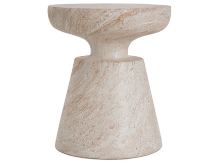 Outdoor / Indoor Lightweight Concrete Side Table, Travertine - Beige