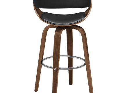 Swivel Bar Stool Elegant Design With Upholstery - Walnut