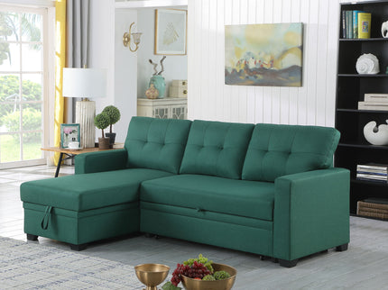 Upholstered Pull Out Sectional Sofa With Chaise