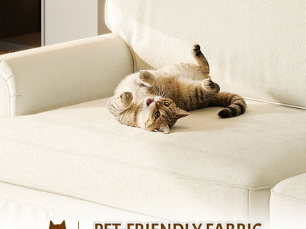 Luxuriously Comfortable Cloud Couch Sofa With Elegant Rolled Arms & Pleated Skirt Design