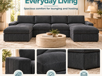 Modular Sectional Sofa, Reversible Set