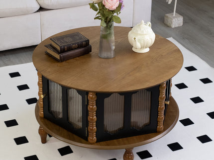 Round 3 Door Storage Coffee Table For Living Room