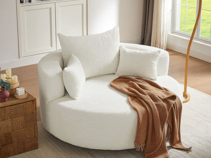 360° Swivel Chair Accent Barrel Chair With Removable Pillows