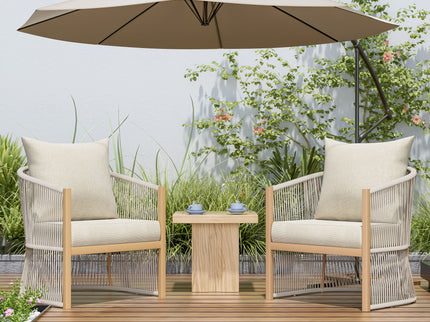 Modern Curved Aluminum Lounge Chair With Stylish Rope Weave Design And Cushioned Comfort For Outdoor