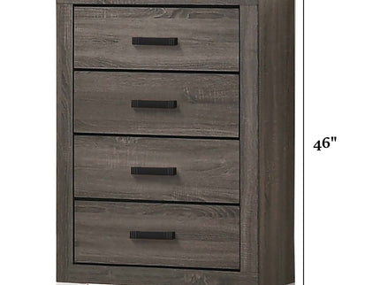 1 Piece Chest Bar Handle Bedroom Furniture With Texture And Clean Lines - Gray