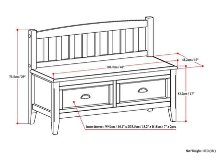 Burlington - Entryway Storage Bench With Drawers