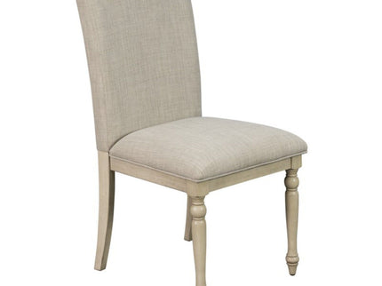 Fiona - Upholstered Dining Chair With Turned Legs (Set of 2) - Light Gray