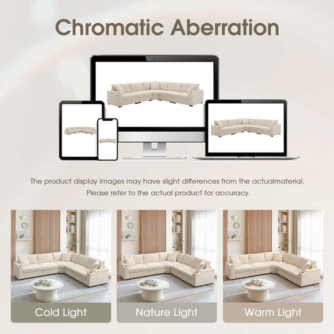 Convertible L Shaped Sectional Corner Couch With Armrest Storage Cup Holders USB Charger, Irregular Corner Oversized Comfy Modular Sofa
