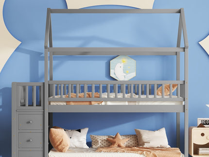Bunk Bed With Shelves And Drawers, Storage Focused Design