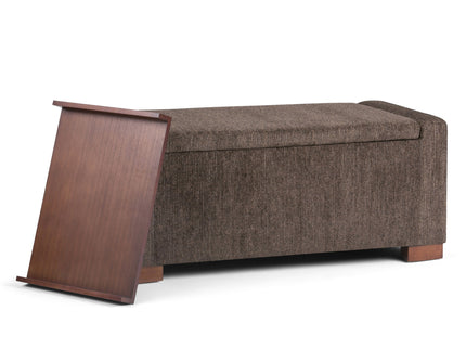 Bretton - Lift Top Storage Ottoman - Deep Umber Brown
