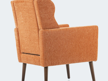 Modern Accent Chair, Arm Chairs For Living Room, Upholstered Mordern Armchair, Comfy Soft Padded Lounge Chair In Small Space, Bedroom, With Pillow, Solid Wood Leg