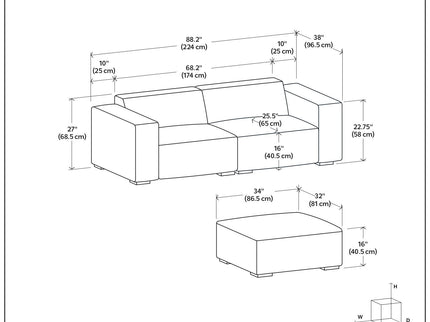 Rex - Handcrafted Sectional Sofa And Ottoman