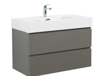 Alice - Bathroom Vanity With Sink, Large Storage Wall Mounted Floating Bathroom Vanity For Modern Bathroom, One-Piece Sink Basin Without Drain And Faucet