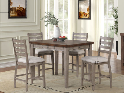 Counter Height 2 Tone 4 Drawer Dining Table - Gray