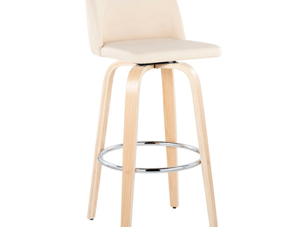 Toriano - Contemporary Fixed Height Barstool & Swivel With Round Footrest (Set of 2)