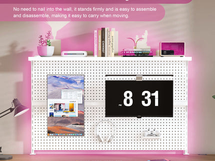 Clamp On Desk Pegboard With Single Monitor Stand