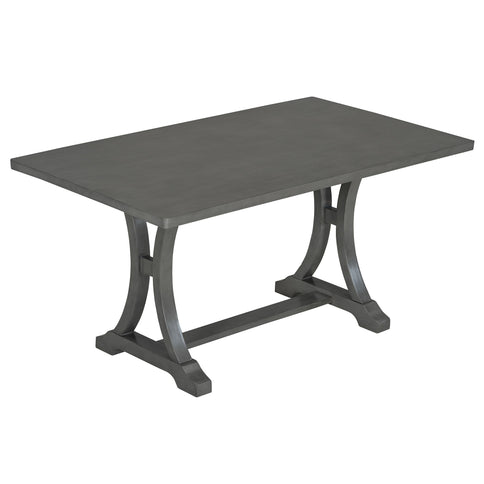 Dining Table Set With 4 Upholstered Chairs And Bench