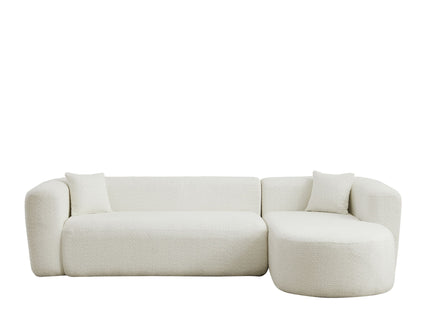 L - Shape Boneless Cloud Couch With 2 Throw Pillows For Living Room