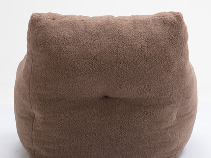 Soft Teddy Fabric Tufted Foam Bean Bag Chair With Teddy Fabric