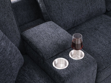 Gina - Sectional Sofa With Ottoman - Black