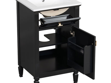Bathroom Vanity With Sink, Adjustable Shelf, Tilt-Out Drawer