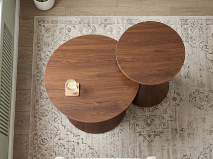 2 Piece Round Coffee Table Set For Living Room