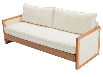 Modern 3 Seater Sofa With Wood Armrests
