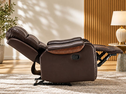 Heated Massage Recliner With Remote Control - Brown