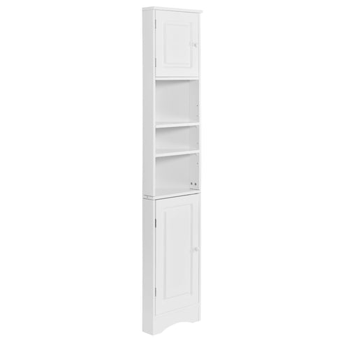 Multi Functional Corner Cabinet With Adjustable Shelves And 2 Doors