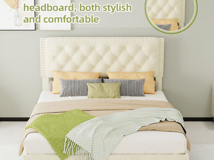 Upholstered Bed With Tufted Headboard