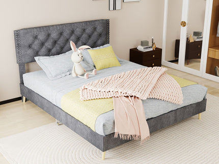 Upholstered Bed With Tufted Headboard