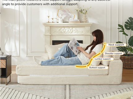 Semi Circular 2 In 1 Sofa Bed With Neck Pillow And Throw Pillows