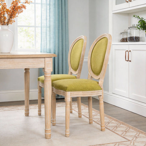 Upholstered With Round Back Dining Chairs (Set of 2)