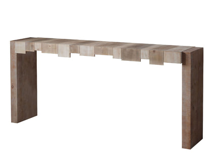 Modern Rustic Table With Sculpted Block Design