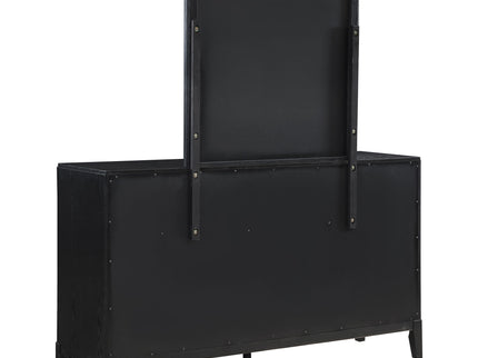 Ennis - 8 Drawer Dresser With Mirror - Black